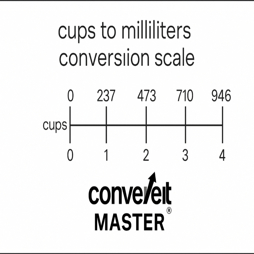 Cups to milliliters conversion scale