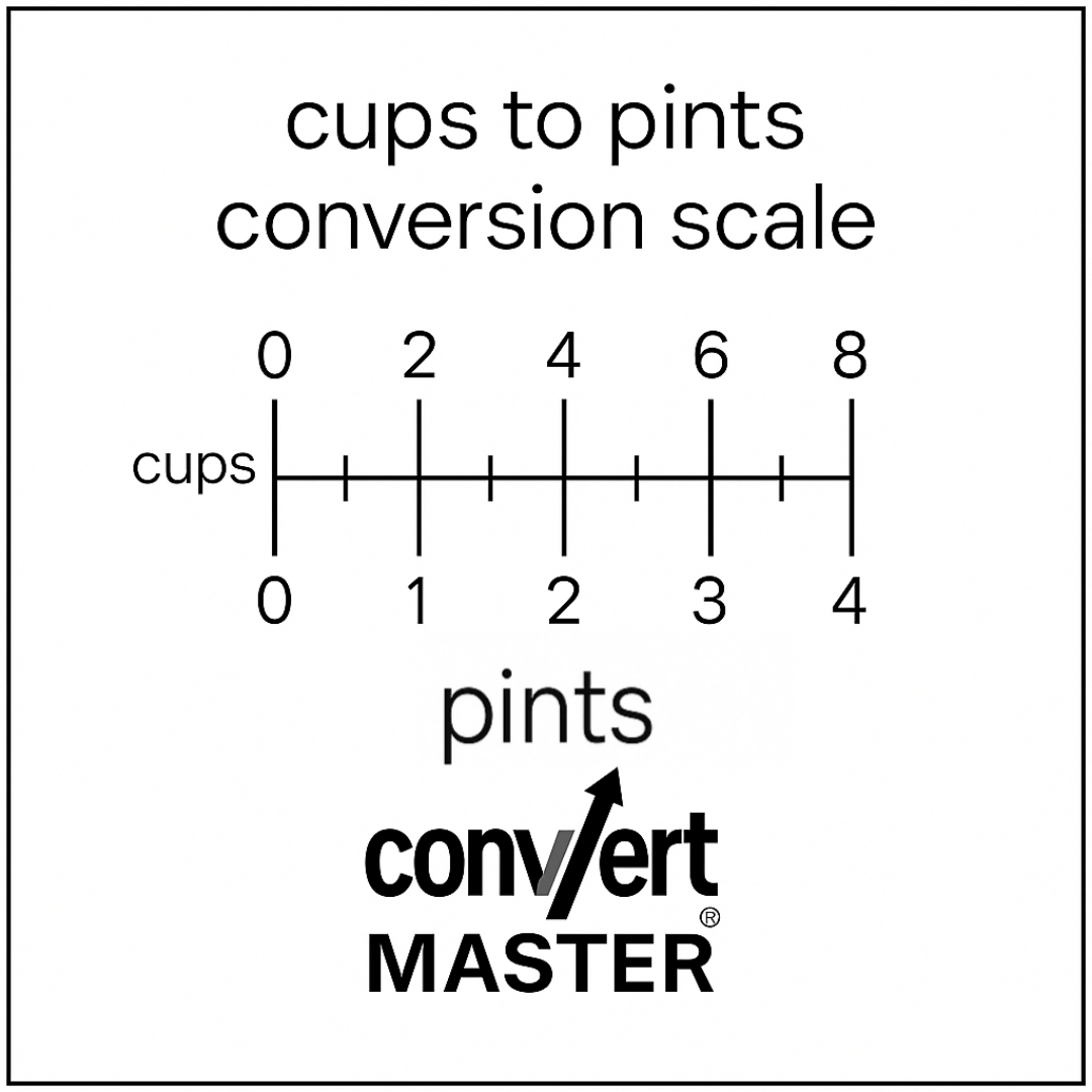 1 1/2 cups to pints conversion scale