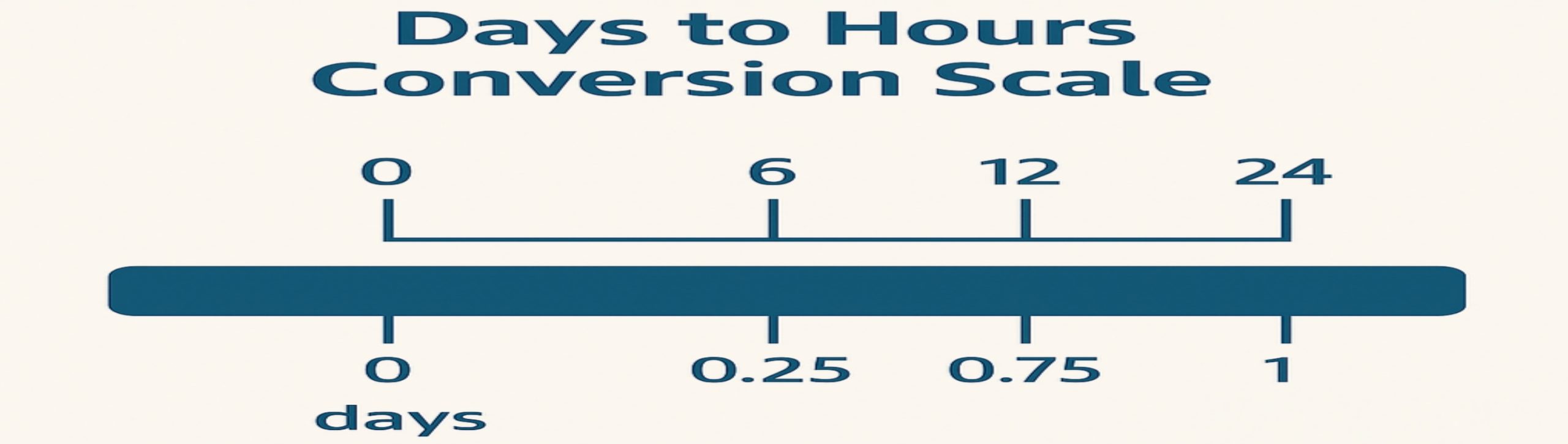 Days to hours conversion chart showing how daily time units translate into hourly values