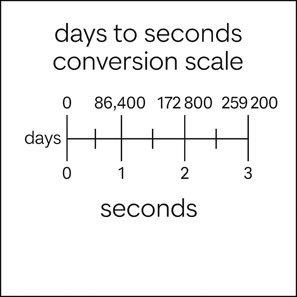 Article image showing 30 days to seconds conversion scale for educational and reference use