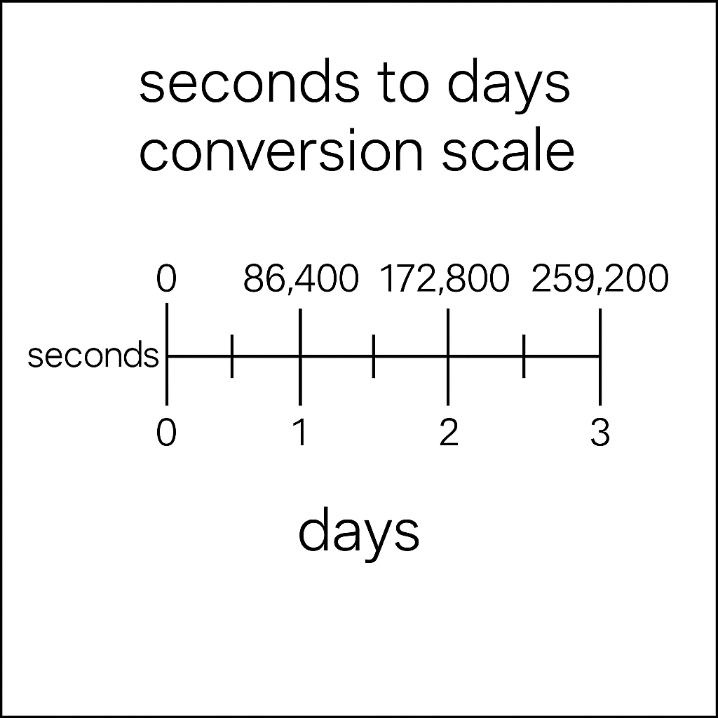 Seconds to days conversion scale