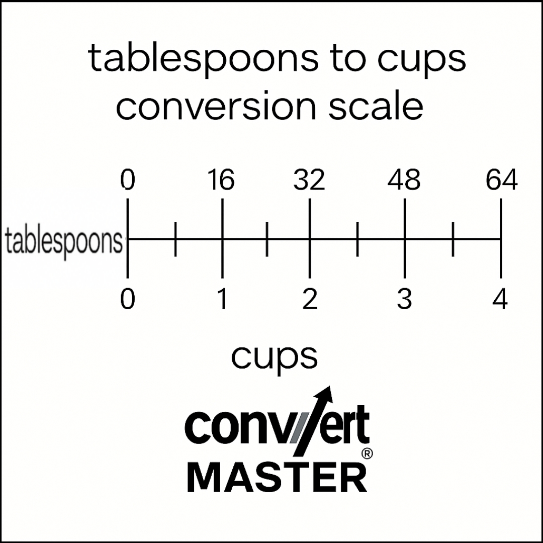 Conversion scale showing tablespoons to cups, such as 16 tbsp = 1 cup