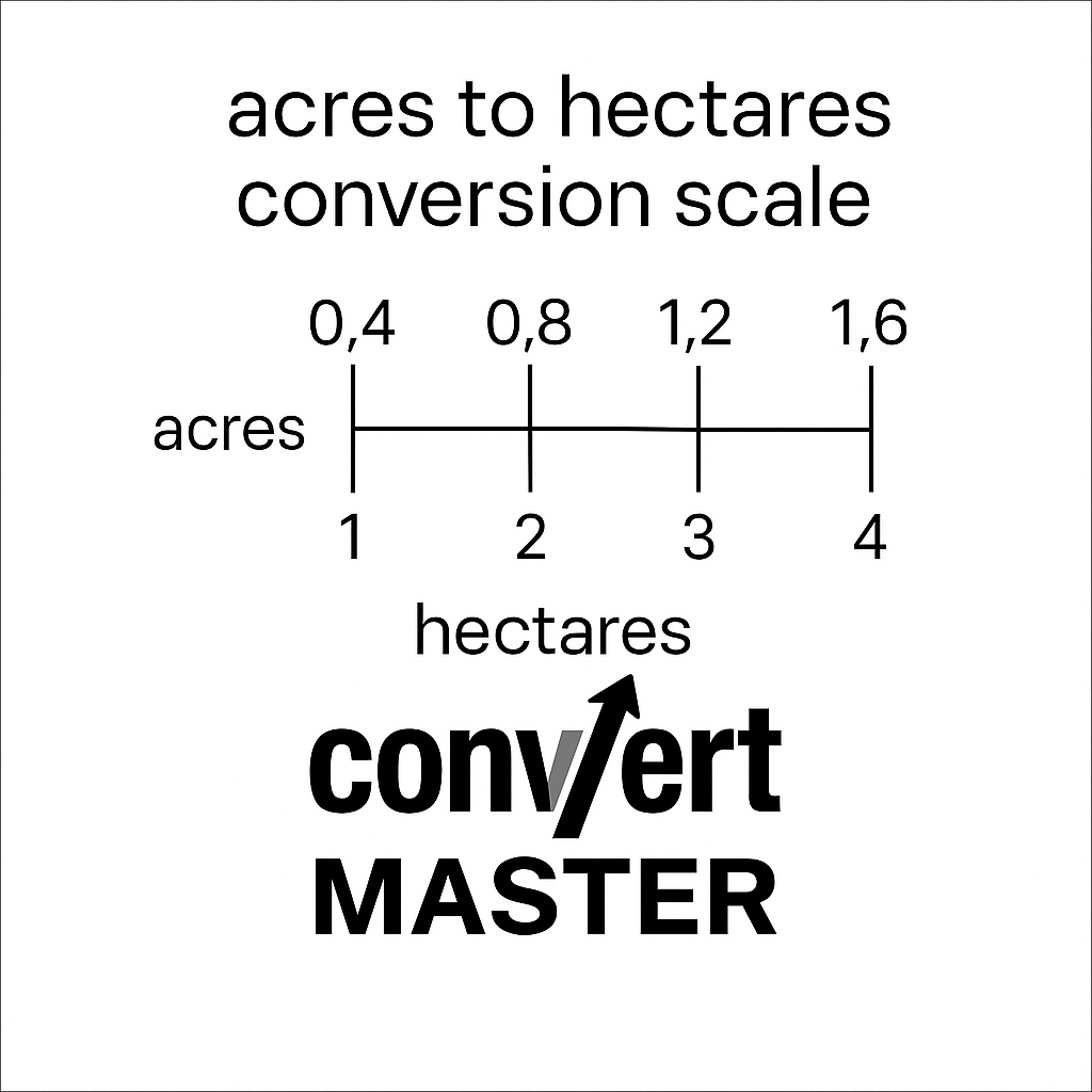 Acres to hectares conversion scale