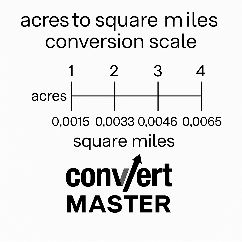 Acres to square miles conversion scale