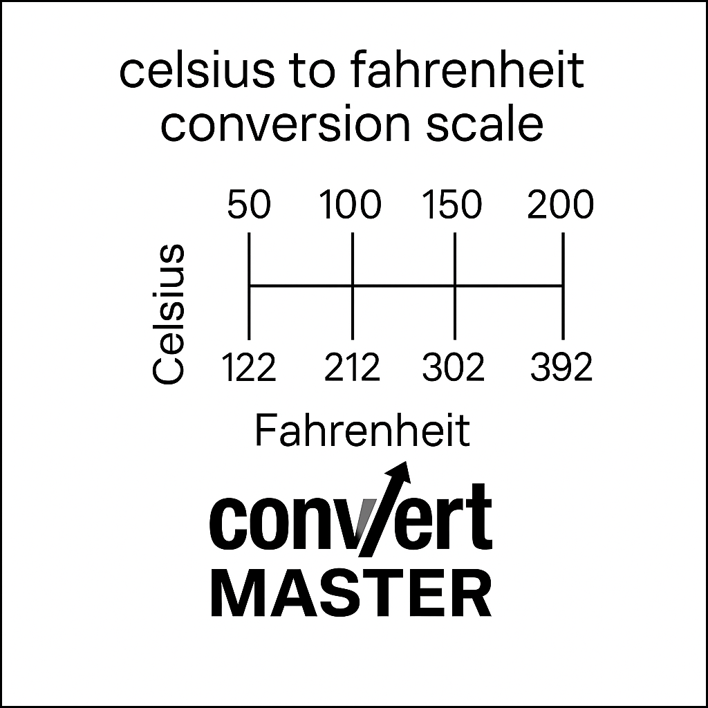 Conversion scale for Celsius to Fahrenheit