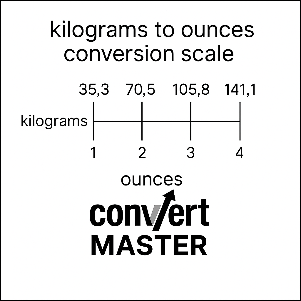 Conversion scale for kilograms to ounces