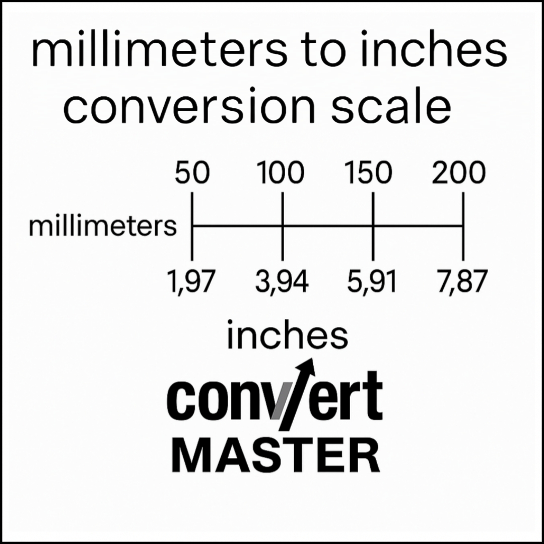Millimeters to inches conversion scale