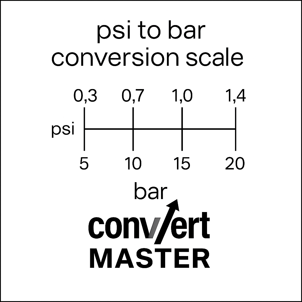 175 psi to bar conversion chart showing 1 psi = 0.06895 bar