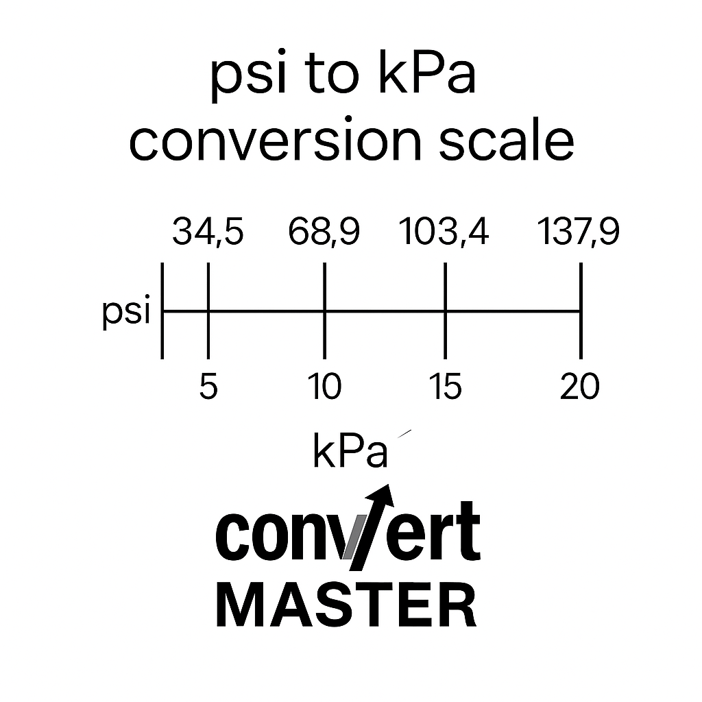 change psi to kpa conversion scale showing 1 PSI = 6.89 kPa