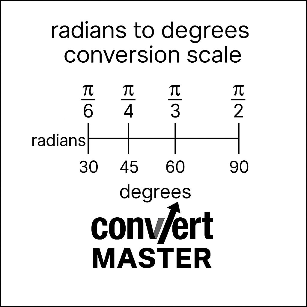 Conversion scale for radians to degrees