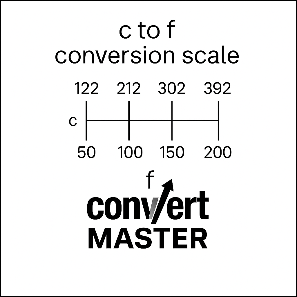 Conversion scale for Celsius to Fahrenheit